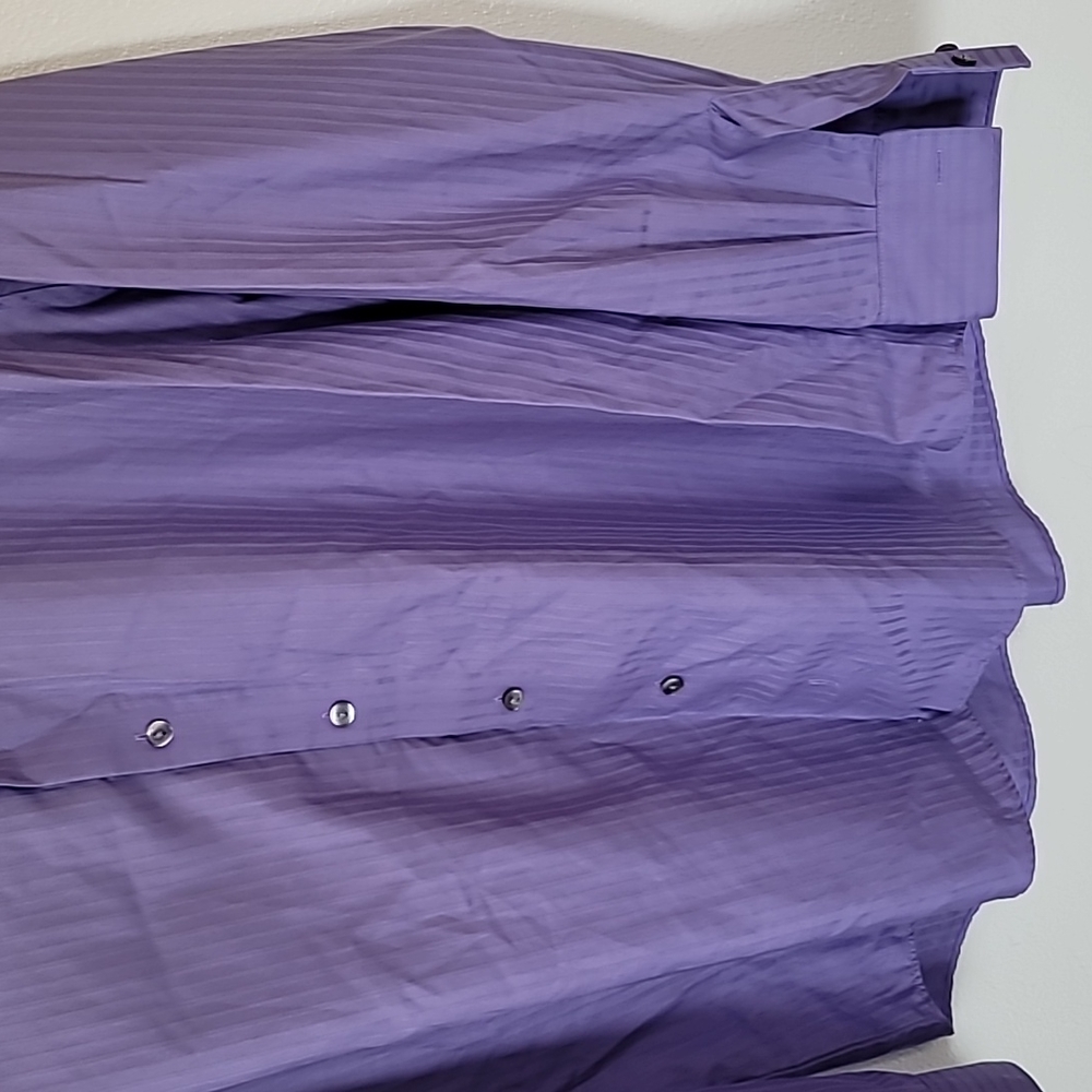 Kenneth Cole Reaction XL 17. 34/35 purple ๐ฃ slim fit dress shirt - Picture 4 of 6